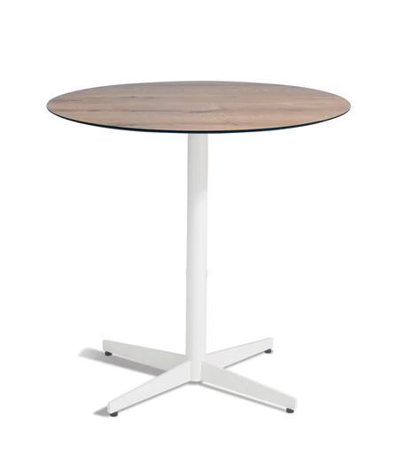 White Wood Table Base Outdoor Cafe