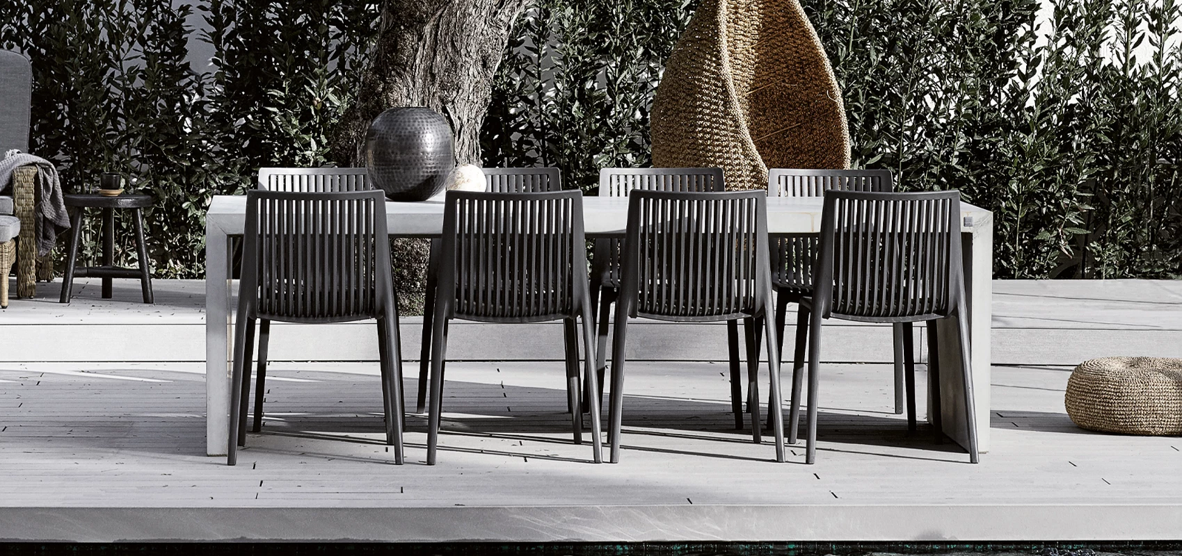 Polypropylene Chair Dark Grey Garden Dinner