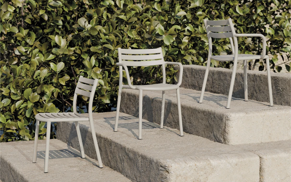 Hisar Warmgrey Papatya Plastic Chair Outdoor Grden