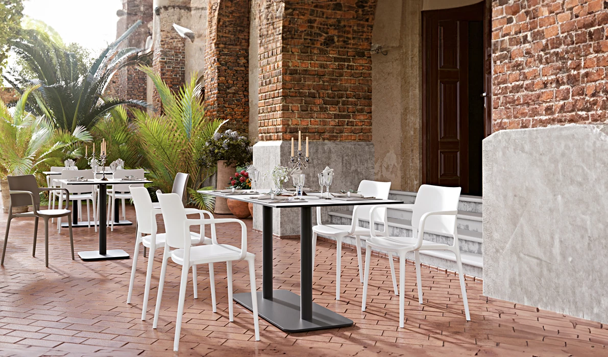 Polyproylne Chair Restaurant White Table