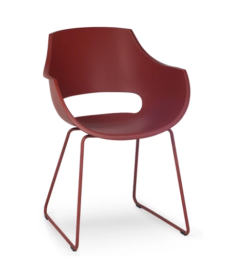 Red Metal Office Chair Polyproylene