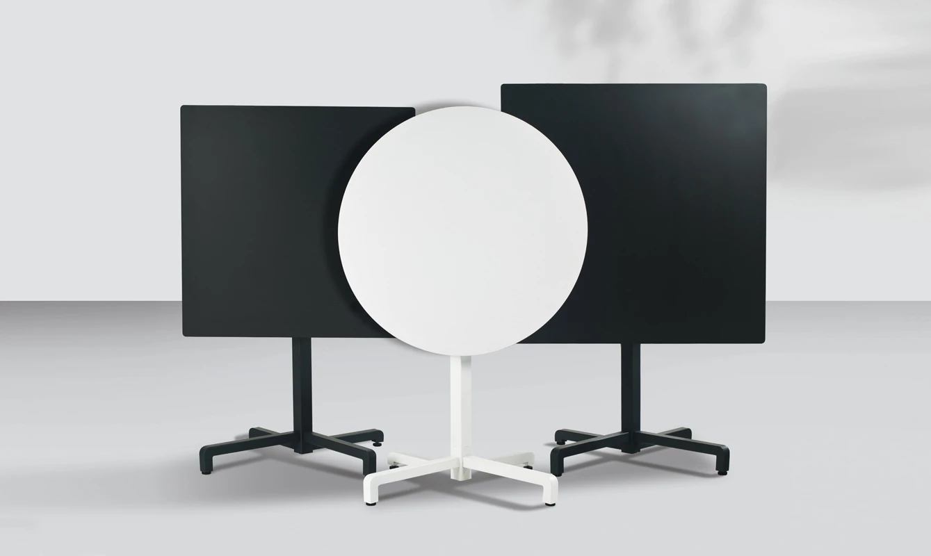 Foldable Table Base Black White Roundsquare