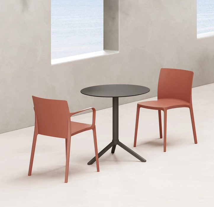 Foldable Table Round Black