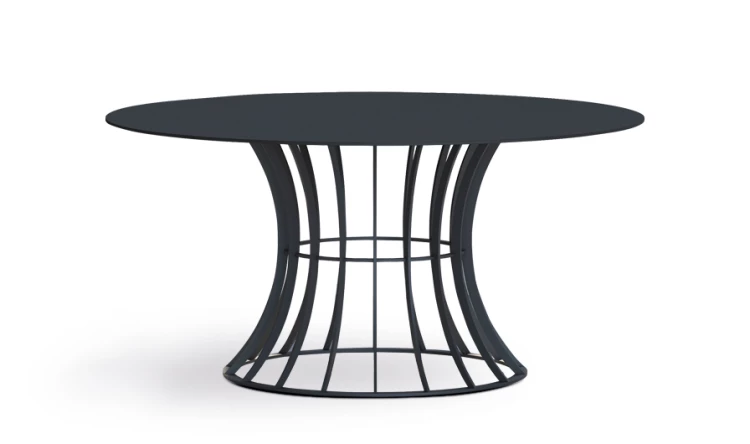 Round Table Black Metal Outdoor Terrace Home