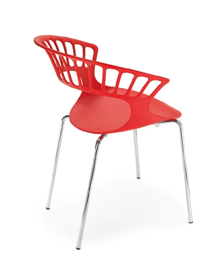 Chair Red Chrome Leg Indoor