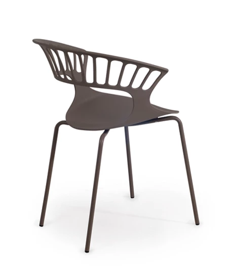 Chair Taupe Metal  Leg Outdoor