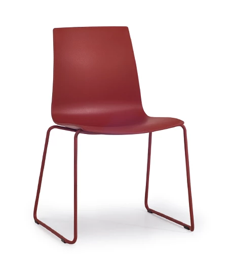 Red Polyproylene Office Chair Metal